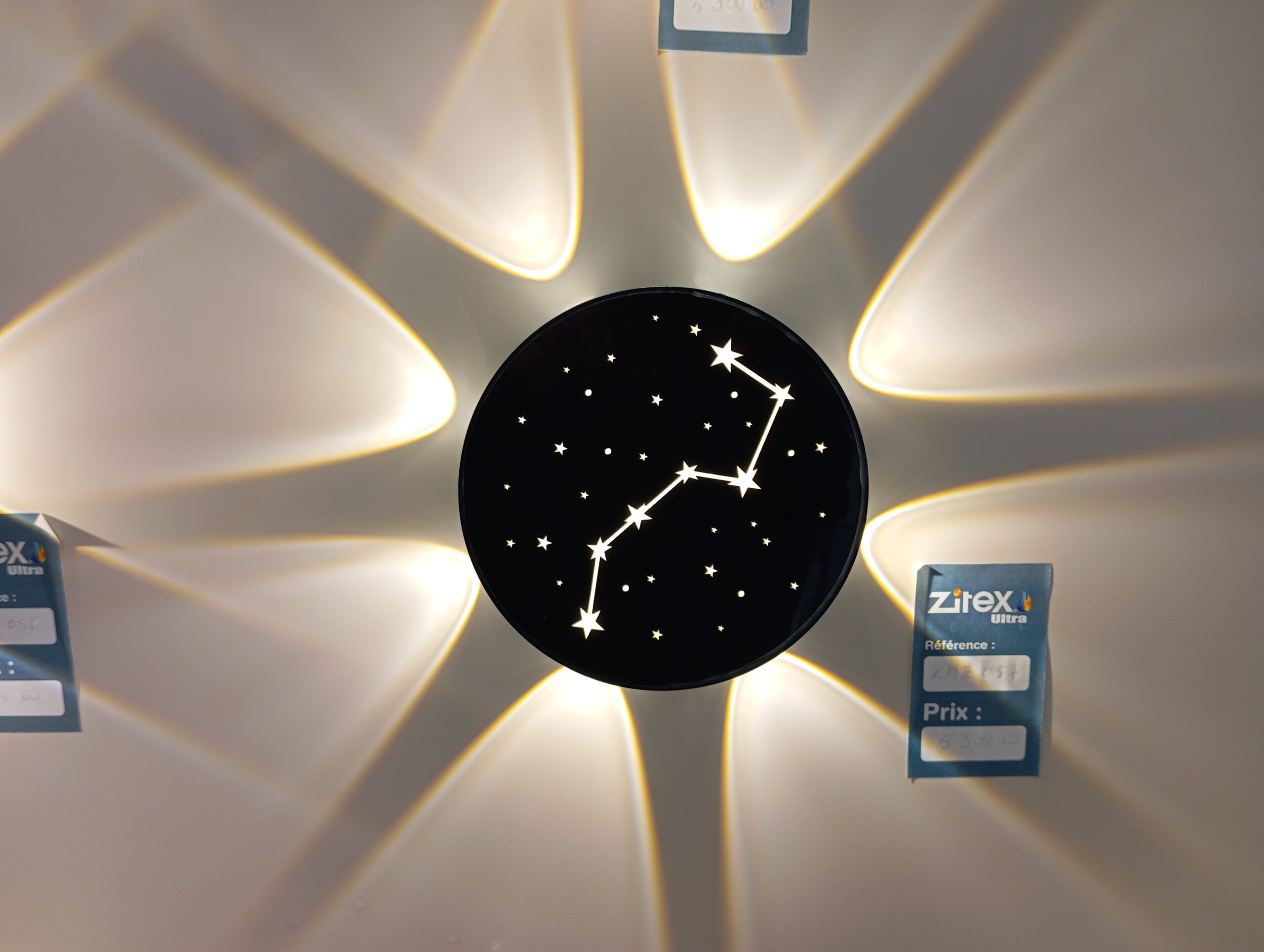 applique murale Ciel etoile constellation ronde 8 lampe