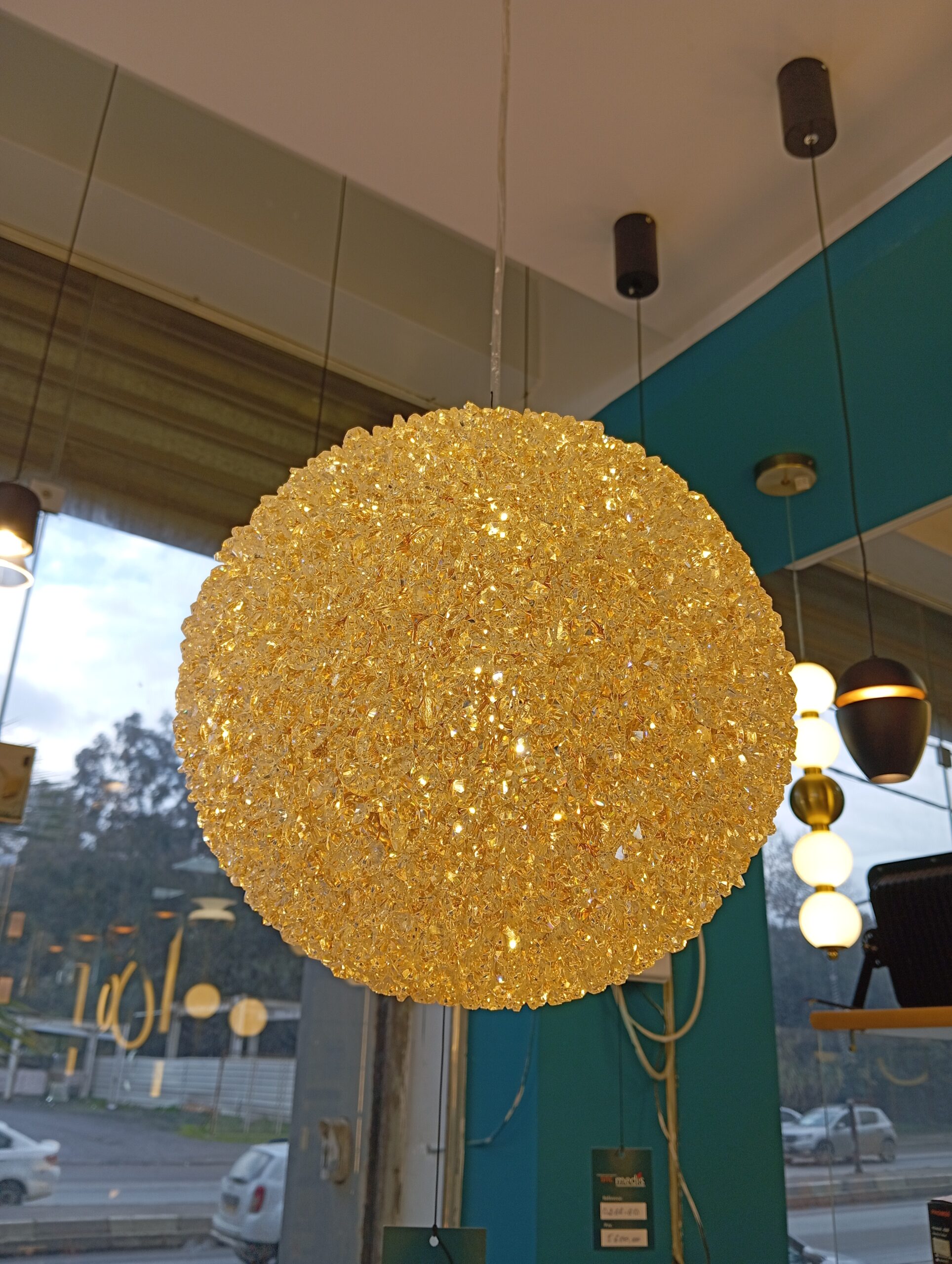 lustre sphère de cristal - boule de cristal